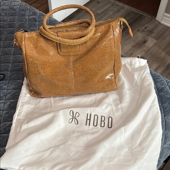 HOBO Tan Suede Leather Hobo Bag with Double Handles - Picture 1 of 5